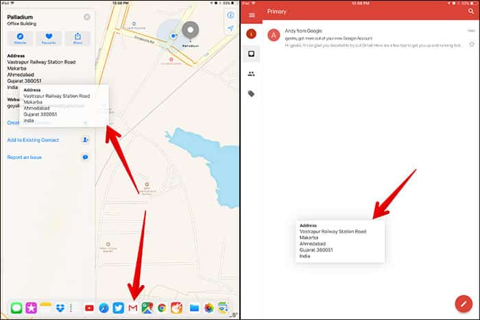 Use Drag and Drop in iOS 11 Maps App on iPad
