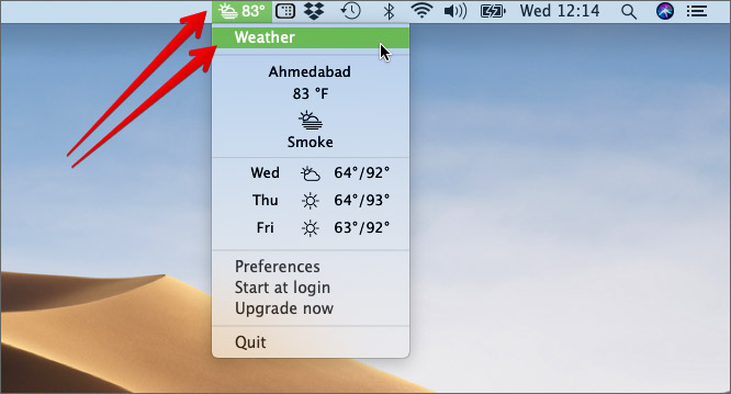 Add Weather Forecast in Mac Menu Bar