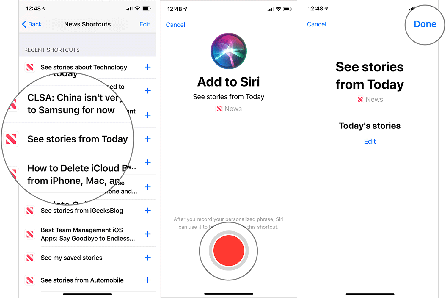 See Stories from Today in Apple News Using Siri Shortcuts