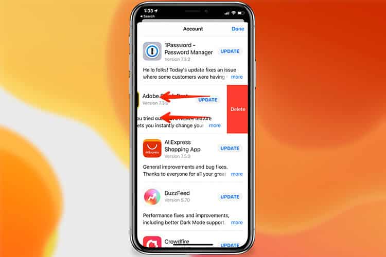 Delete Apps From App Store in iOS 13
