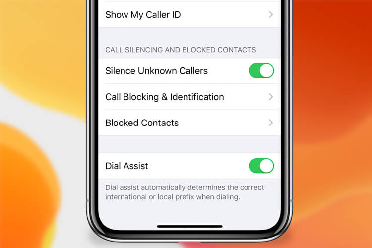 Silence Unknown Callers in iOS 13