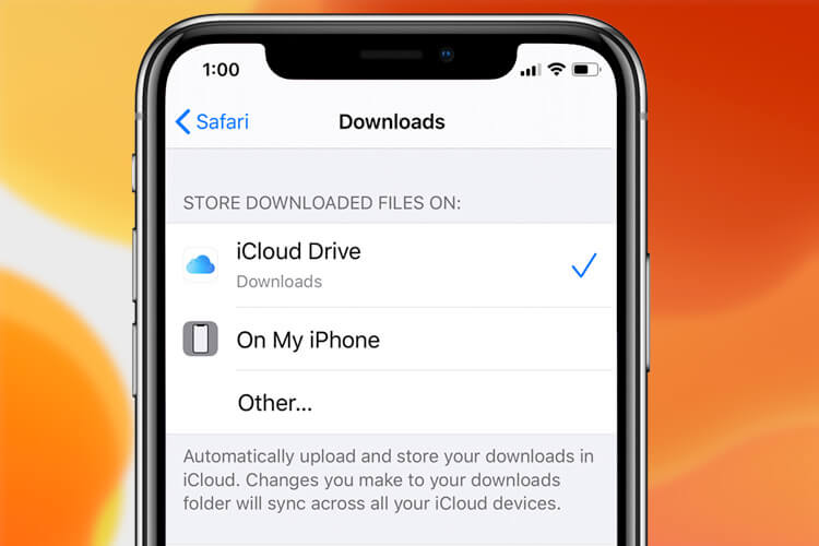 Store Downloaded Safari Files in iCloud Drive or On iPhone in iOS 13