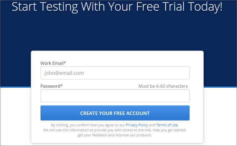 Create Account in Crossbrowsertesting Web