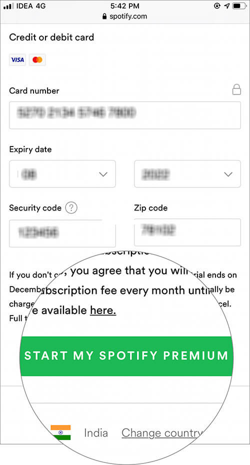 Pay for spotify premium with iphone ipad