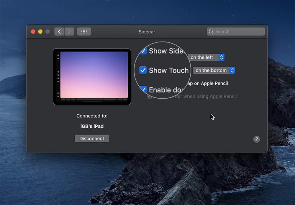 Use Sidecar to Customize Show Touch Bar on top or bottom