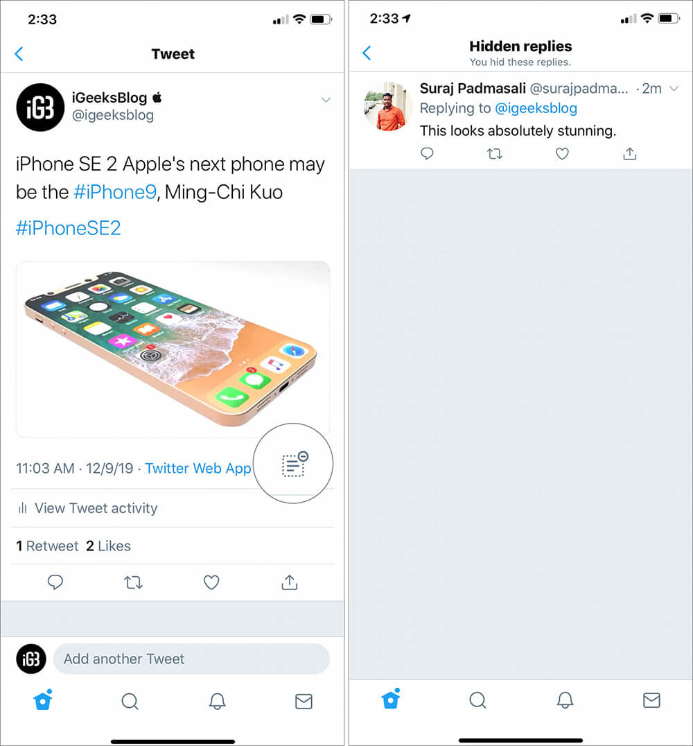 Hide Twitter Replies on iPhone and iPad