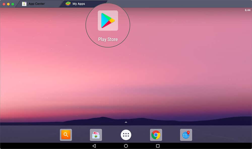 Open Play Store in BlueStacks on Mac