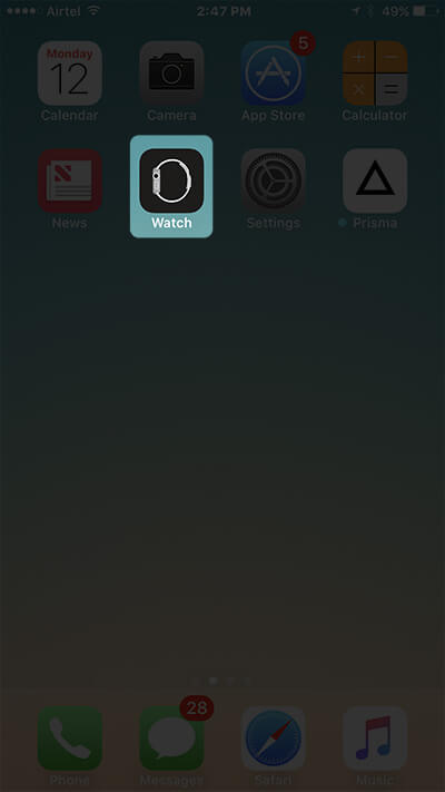 Open Watch App on iPhone
