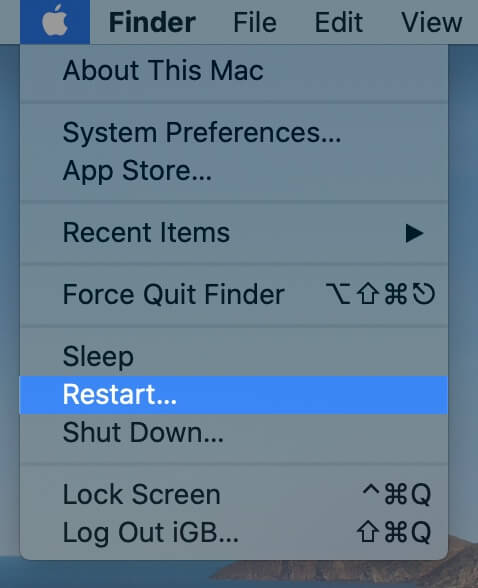 Restart your Mac
