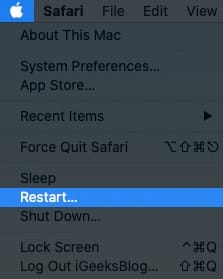 Restart your Mac