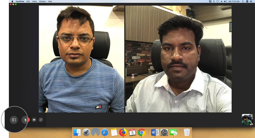 Click on sidebar button in Group FaceTime Calls on Mac