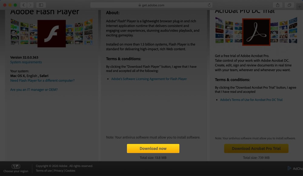 Download Adobe Flash Player on Mac