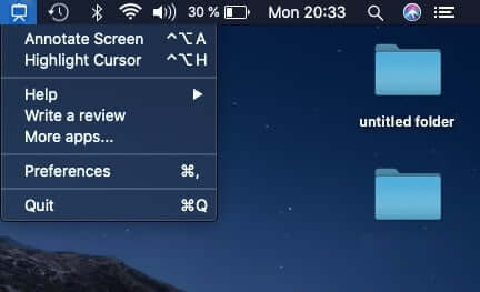 Presentify in Menu Bar