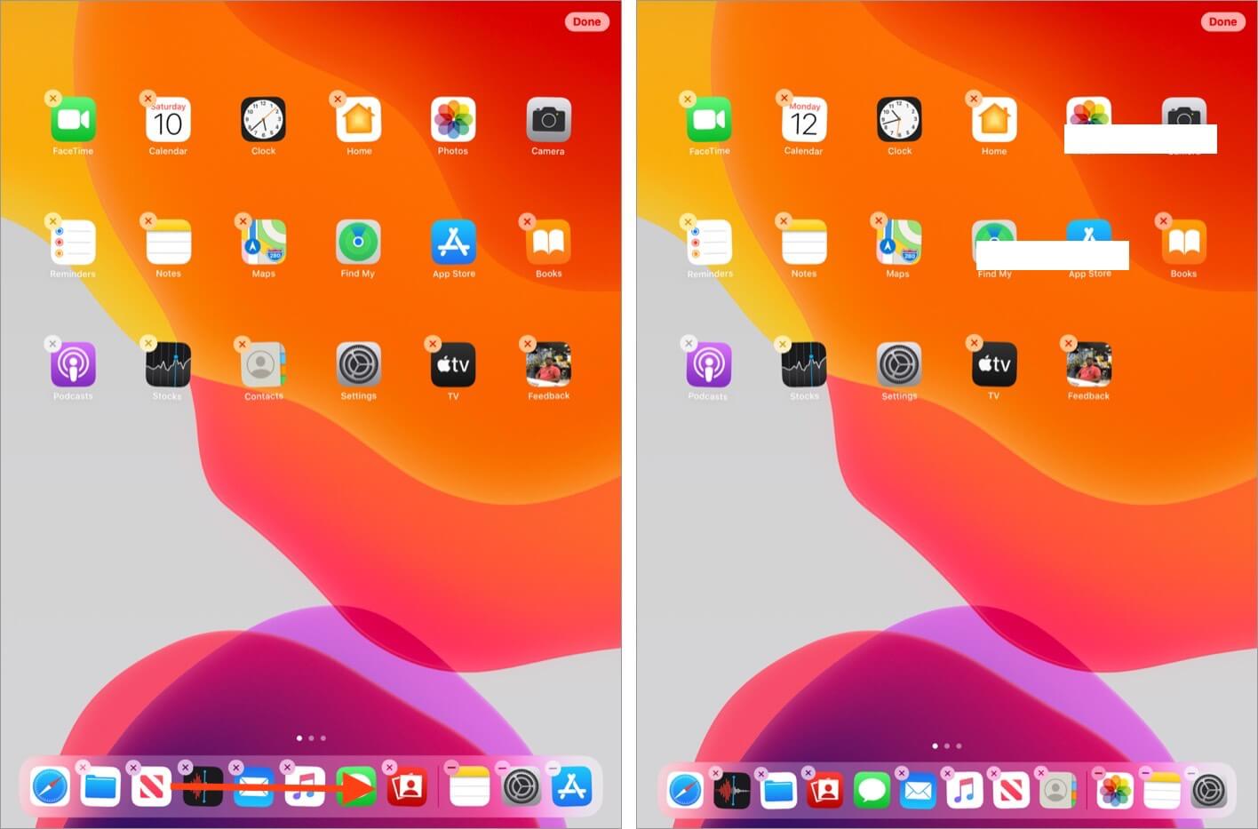 Drag App to Rearrange it in iPad Dock