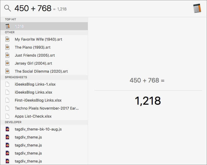 Use Spotlight as Calculator on Mac