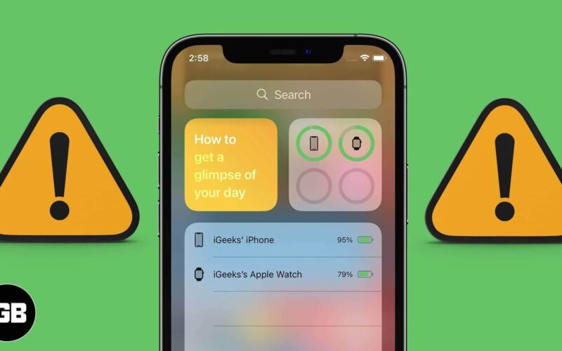 Battery widget missing on iphone or ipad