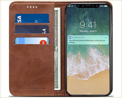 SUTENI Flip Case for iPhone X-Xs