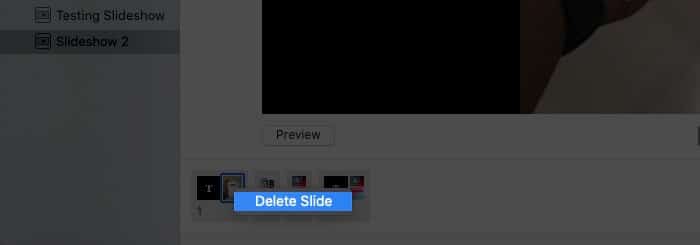 Delete Slide from Slideshow Using Mac Trackpad