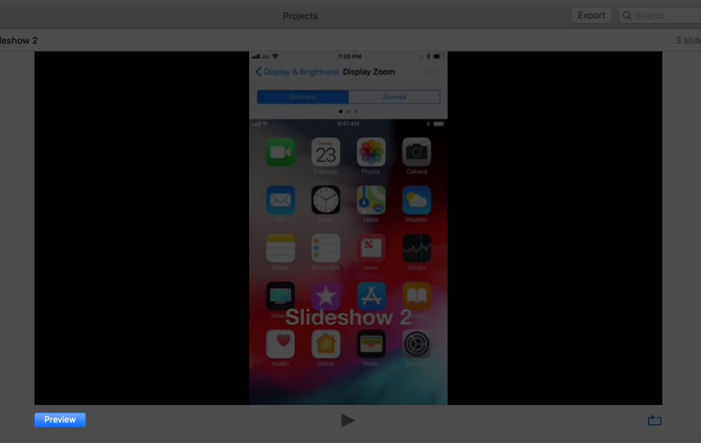 Preview Created Slideshow on Mac
