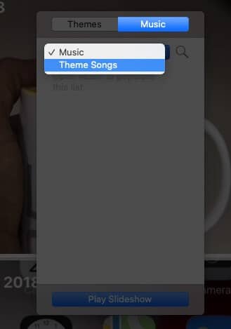 Select Music Tab on Click on Theme Song