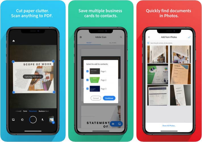 Adobe Scan iPhone and iPad App Screenshot