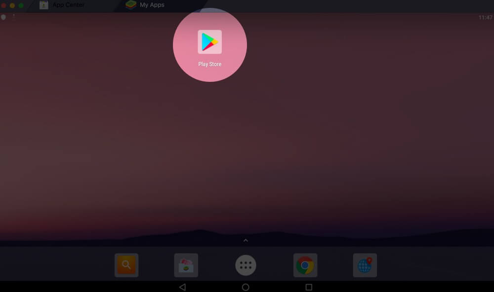 Click on Play Store in Bluestacks on Mac
