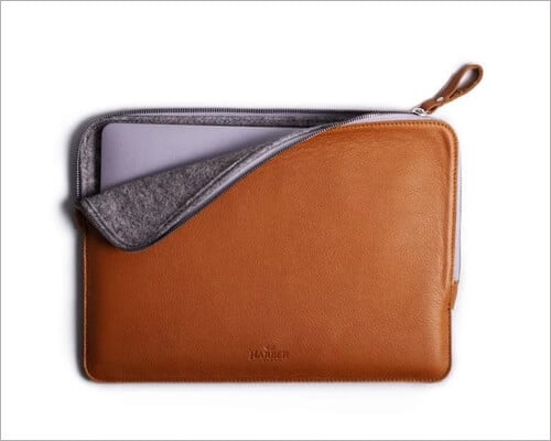 Harber London Slim Leather Folio Laptop Sleeve Case