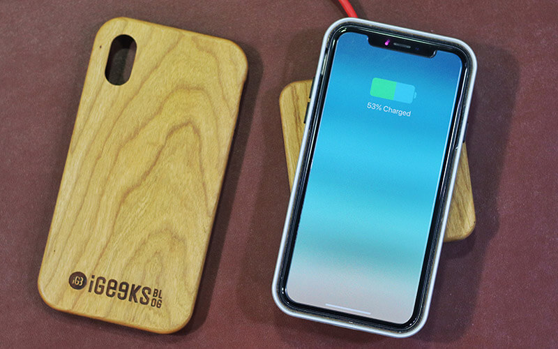 KERFCase iPhone X, Xs, Xs Max Wooden Wireless Charger