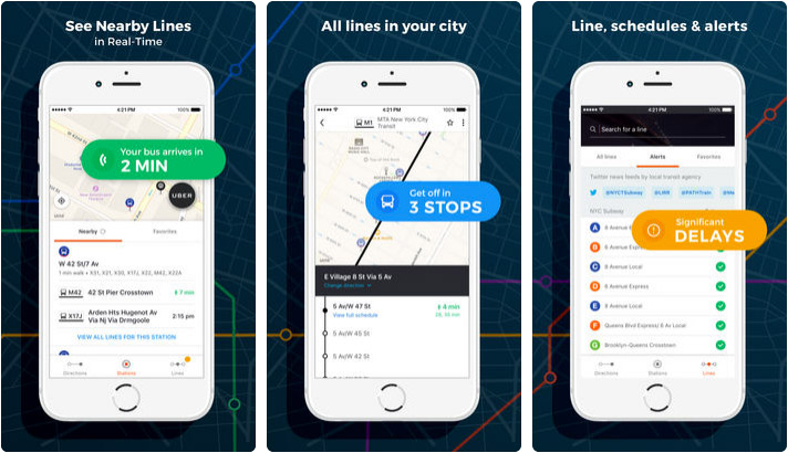 Moovit Public Transit Tracker iPhone iPad and Apple Watch App Screenshot