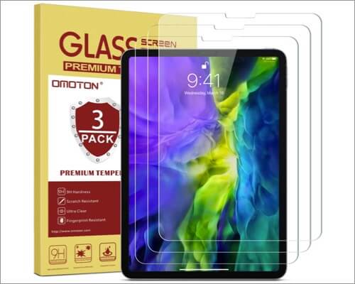 OMOTON Tempered Glass HD Screen Protector for 11-inch iPad Pro 2nd Gen