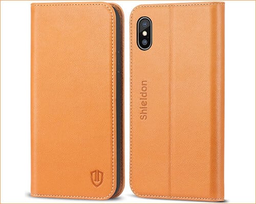 SHIELDON iPhone X Leather Wallet Case