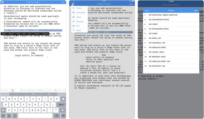 Scripts Pro iPhone and iPad App Screenshot