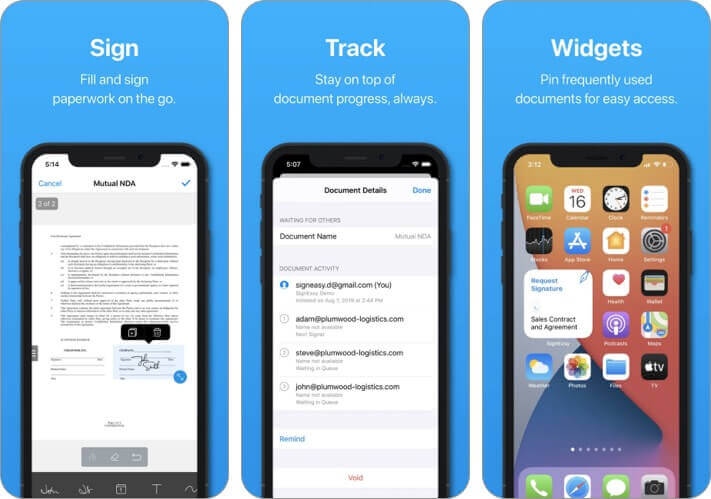 Signeasy sign and fill docs iPhone and iPad App Screenshot