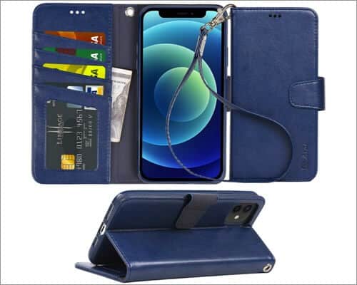 Arae PU Flip Leather Cover for iPhone 12 Mini