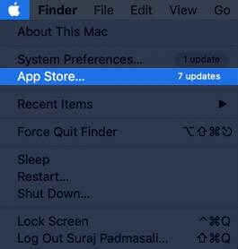 click on apple logo and select app store on mac