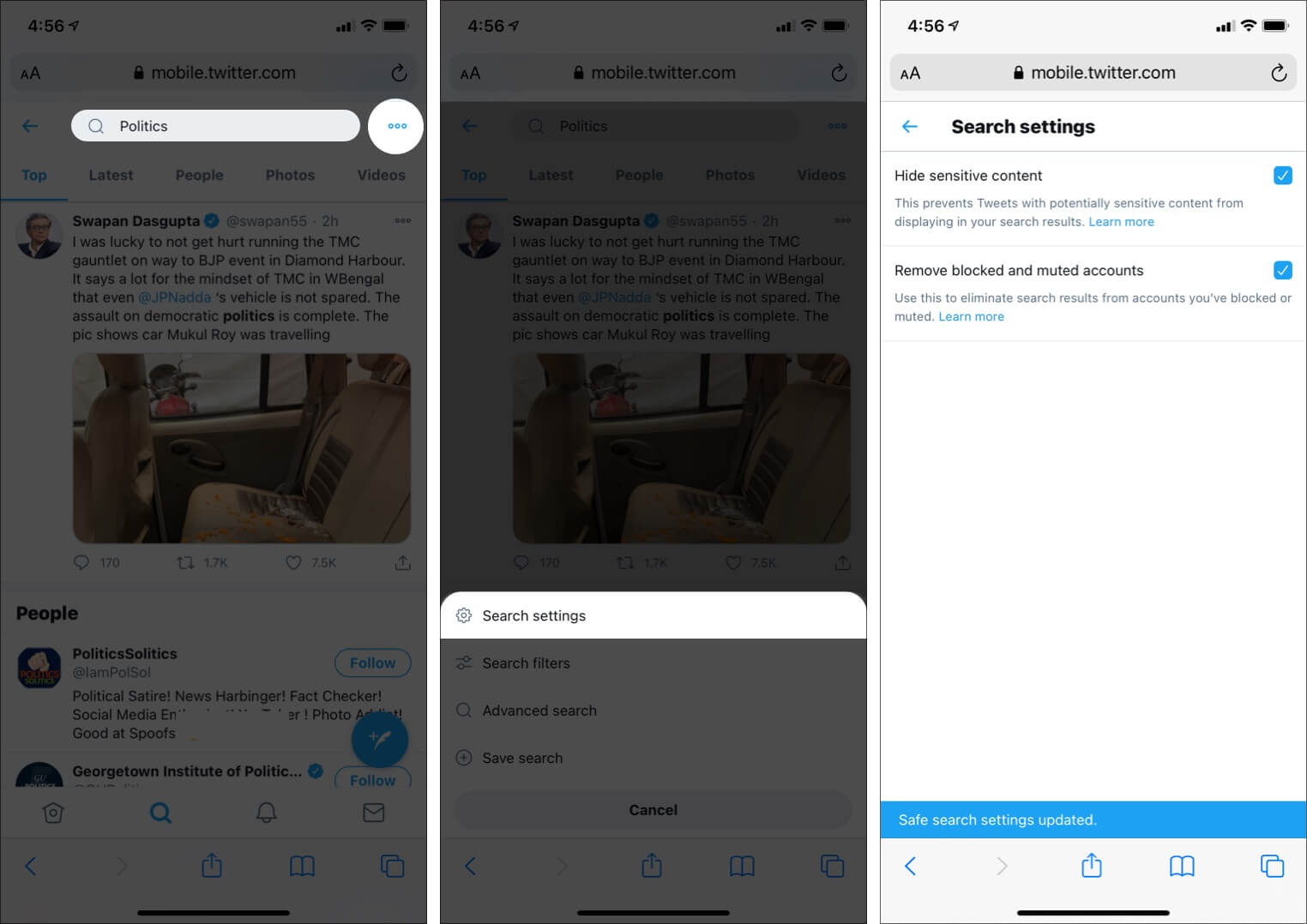 Enable and Use Twitter Safe Search on iPhone and iPad