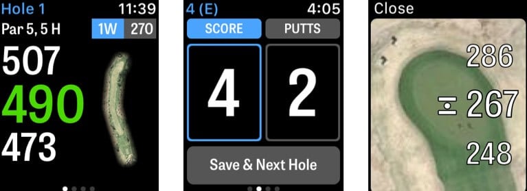 Golfshot Apple Watch App Screenshot