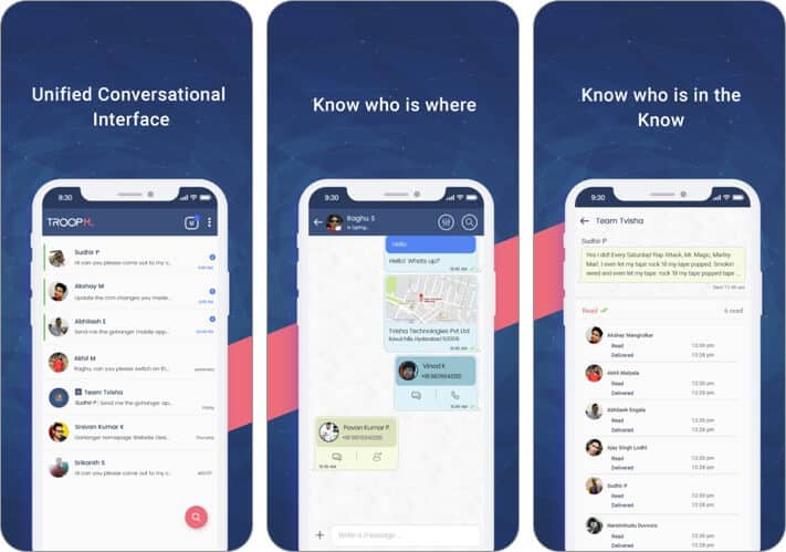 office chat - troop messenger iphone and ipad team management app screenshot