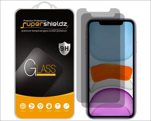 supershieldz iphone xr anti-spy screen protector