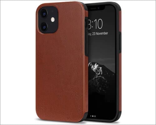 TENDLIN Hybrid PU Leather Cover for iPhone 12 Mini