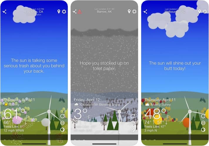 ‎What The Forecast Funny Weather iPhone and iPad App Screenshot