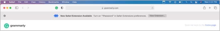 Click on View Extension to activate the Safari extension