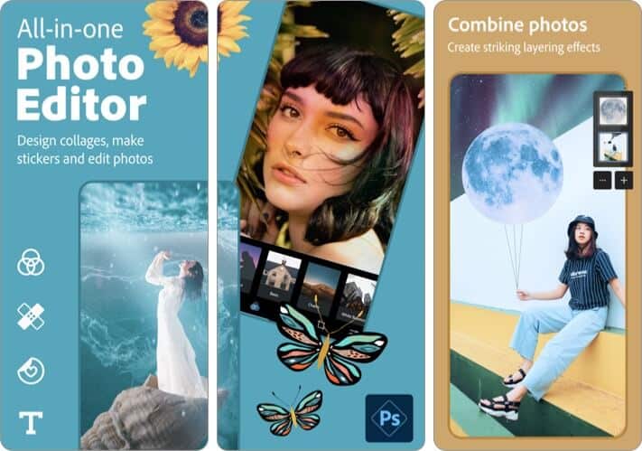 Photoshop Express Photo Editor Combine photos iPhone and iPad App Screenshot