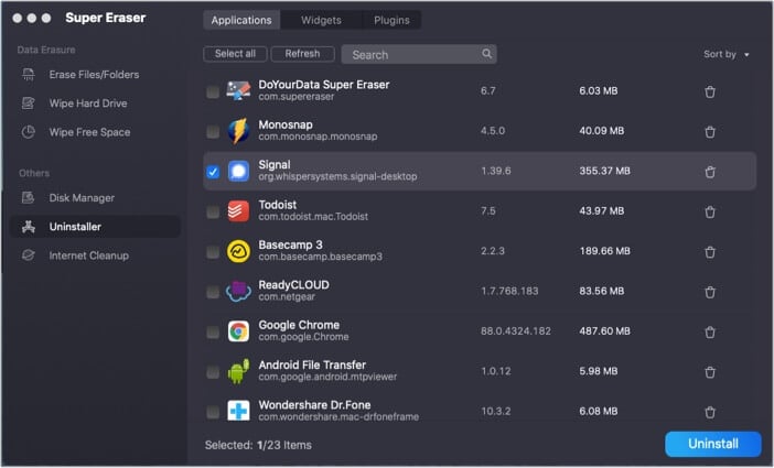 DoYourData Super Eraser to uninstall apps
