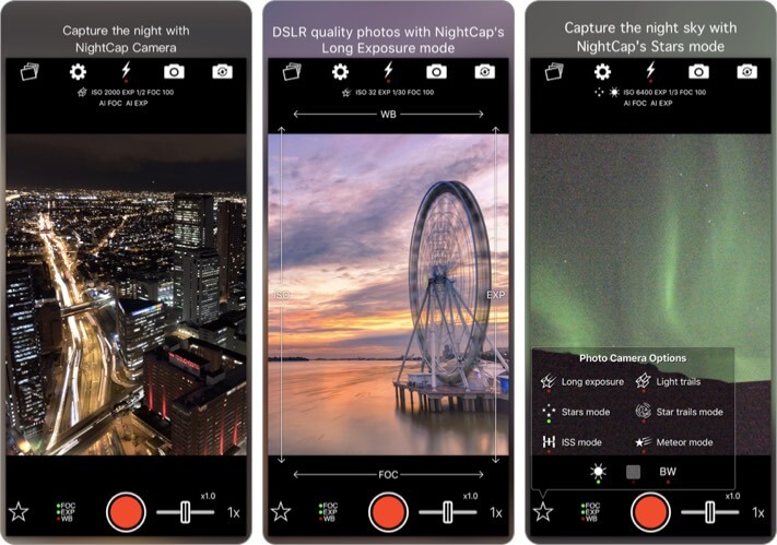 NightCap Camera astrophotography iPhone app screenshot