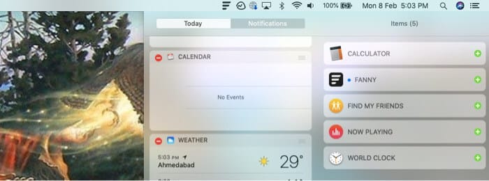 Select Fanny and tap done from Mac notification bar