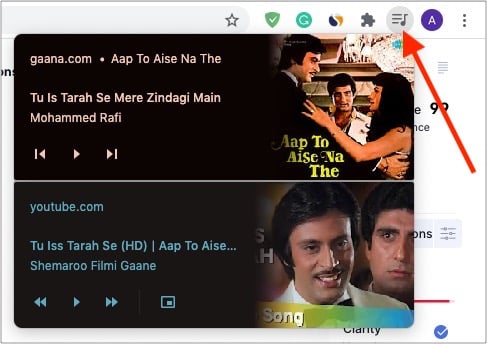 Control YouTube or other music sites using a tiny button in Chrome