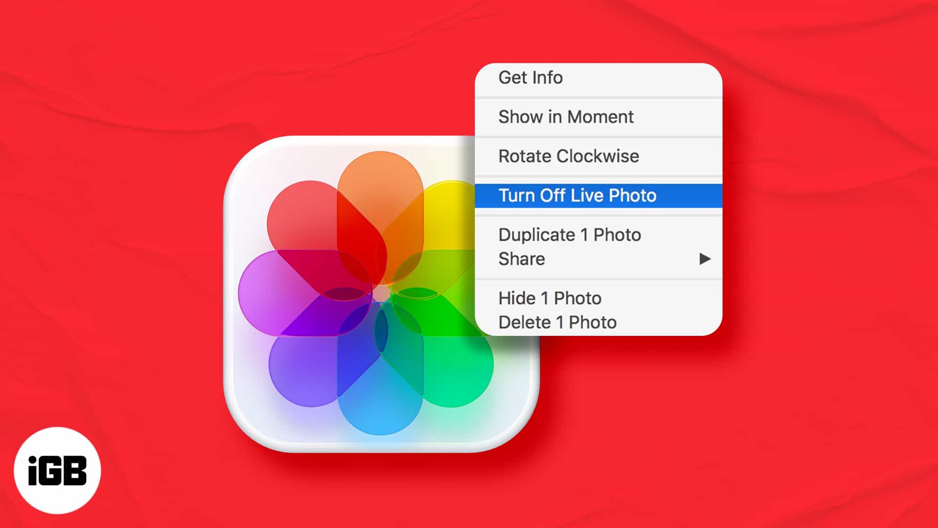 How to convert live photos to still photos on mac