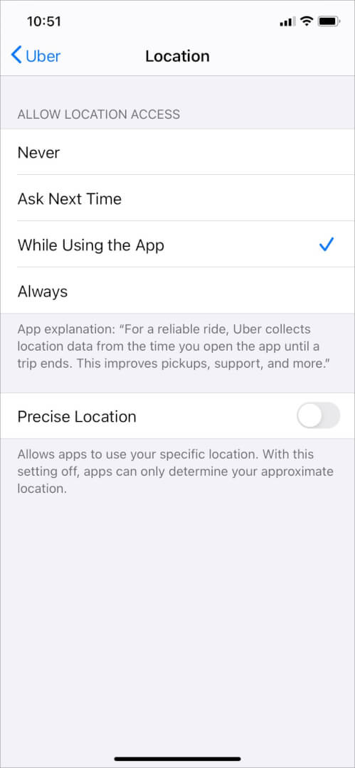 hide precise location in ios 14 on iphone