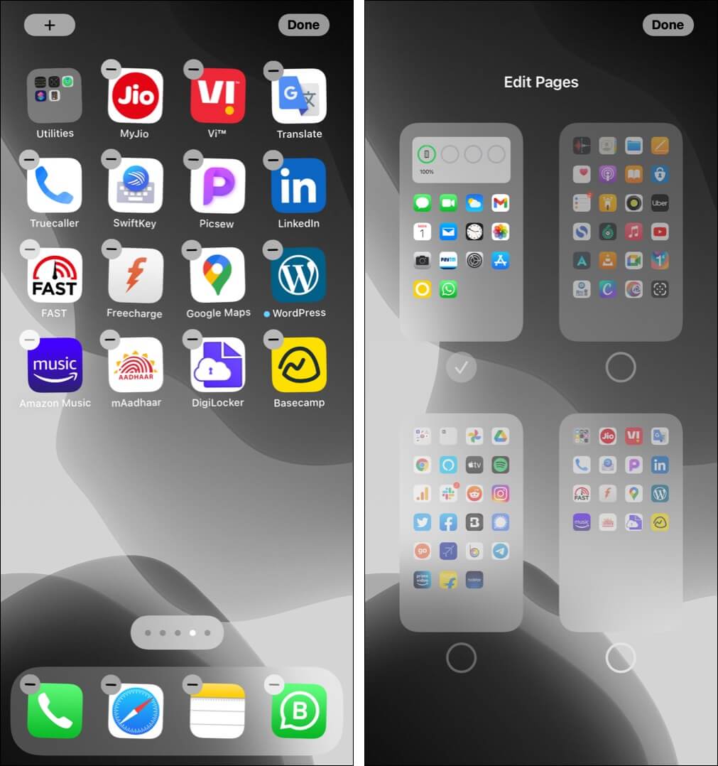 Remove iPhone Home Screen pages